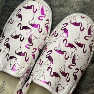 Bucketfeet pink flamingo slip on sneaker